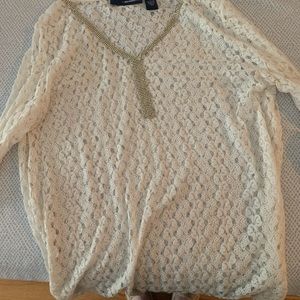 Embroidered lace overlay